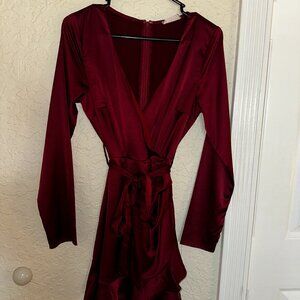 Long Sleeve Red Dress